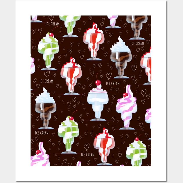 Ice cream pattern Wall Art by nickemporium1